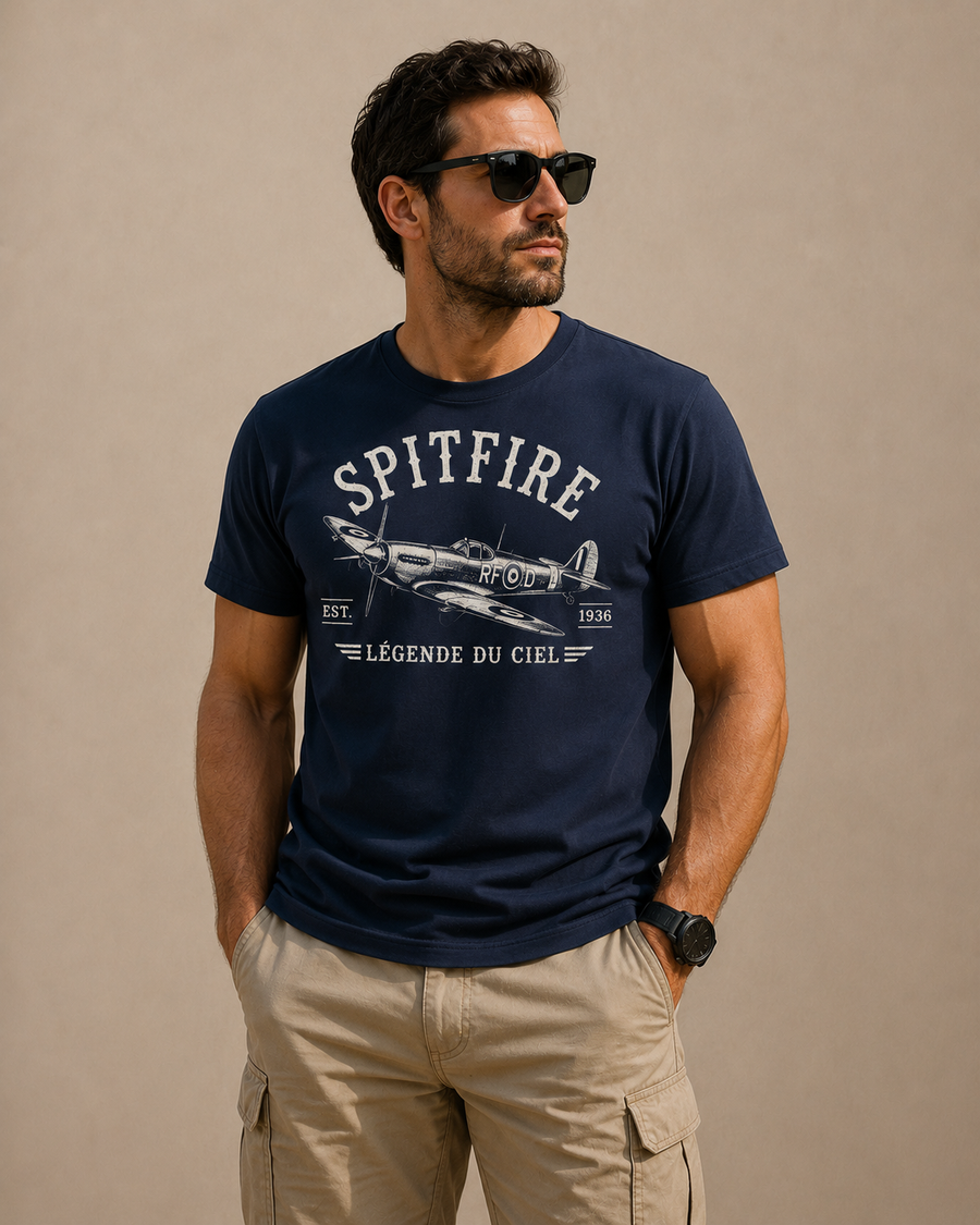 T-shirt Spitfire légende du ciel – La Chaîne Aéro